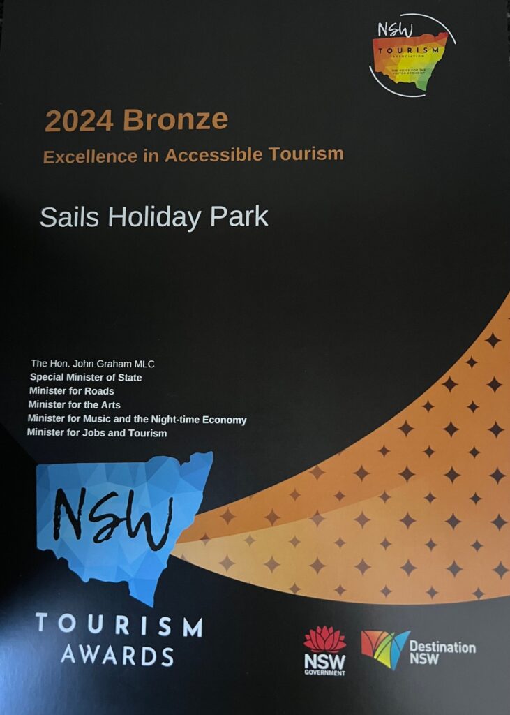 Sails Holiday Park - Tourism NSW Bronze Award