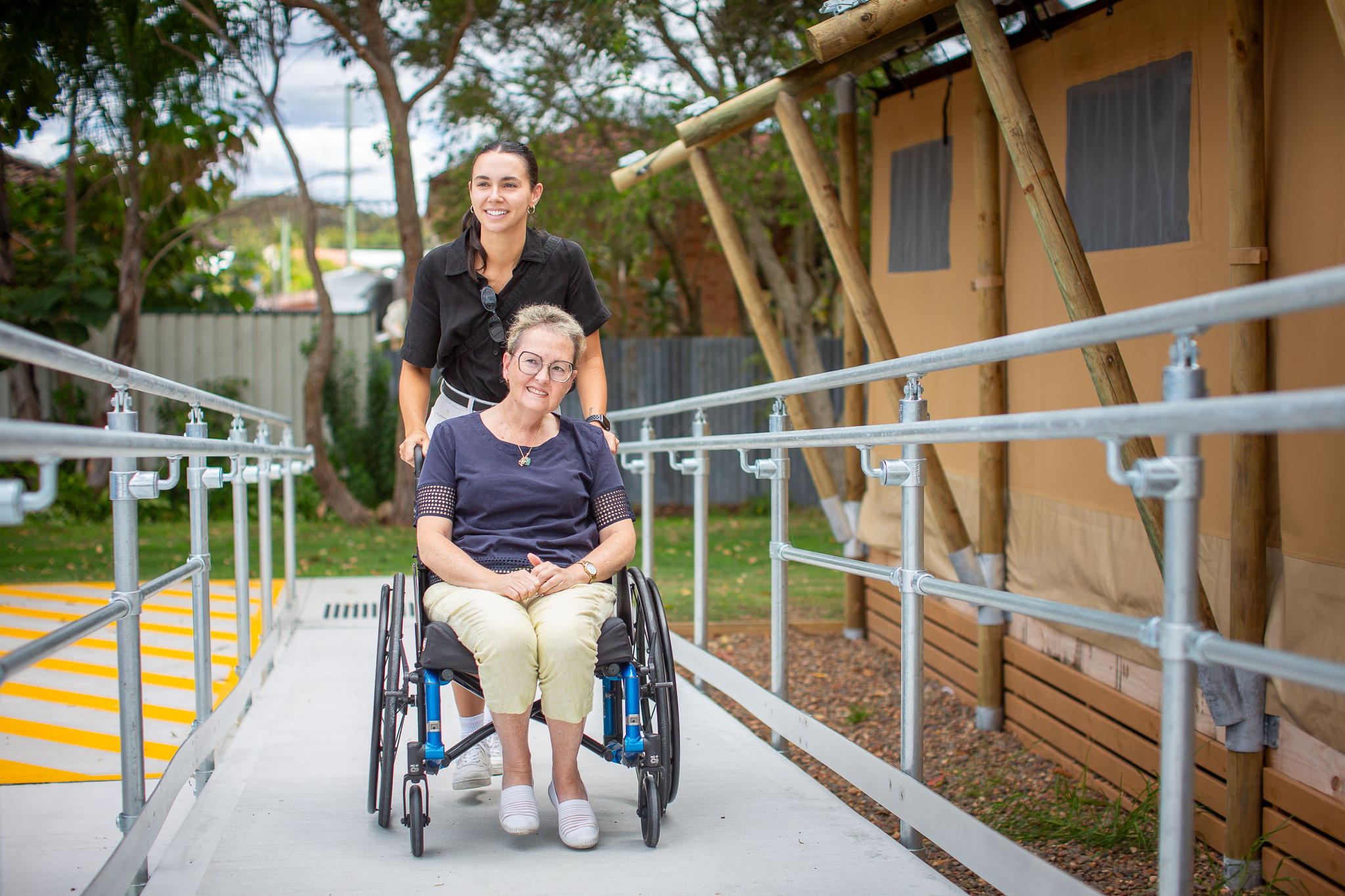 Sails Holiday Park - Accessible Safari Tent access ramp