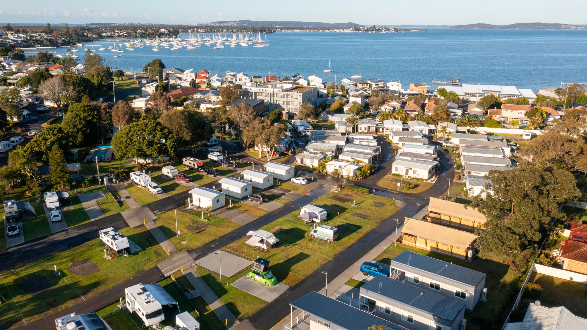 Aerial view Sails Holiday Park
