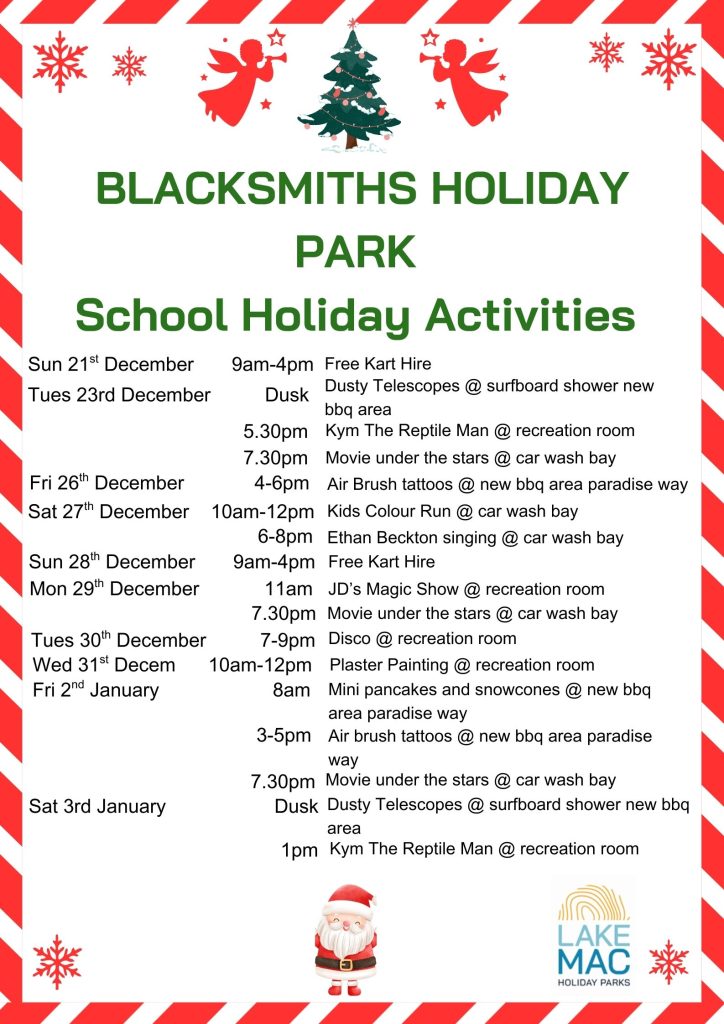 Blacksmiths Beachside Holiday Park Christmas Act 2025