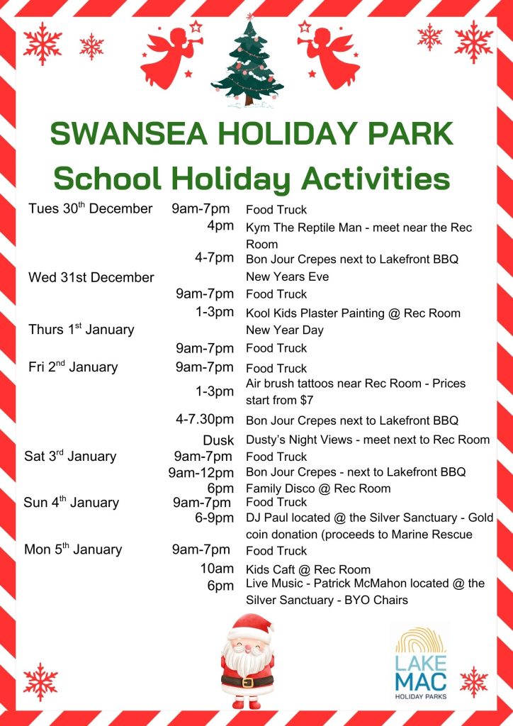 Swansea Lakeside Holiday Park Christmas Activities 2025