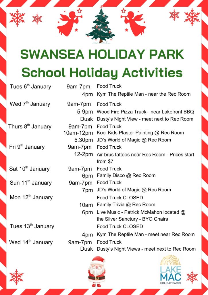 Swansea Lakeside Holiday Park Christmas Activities 2025