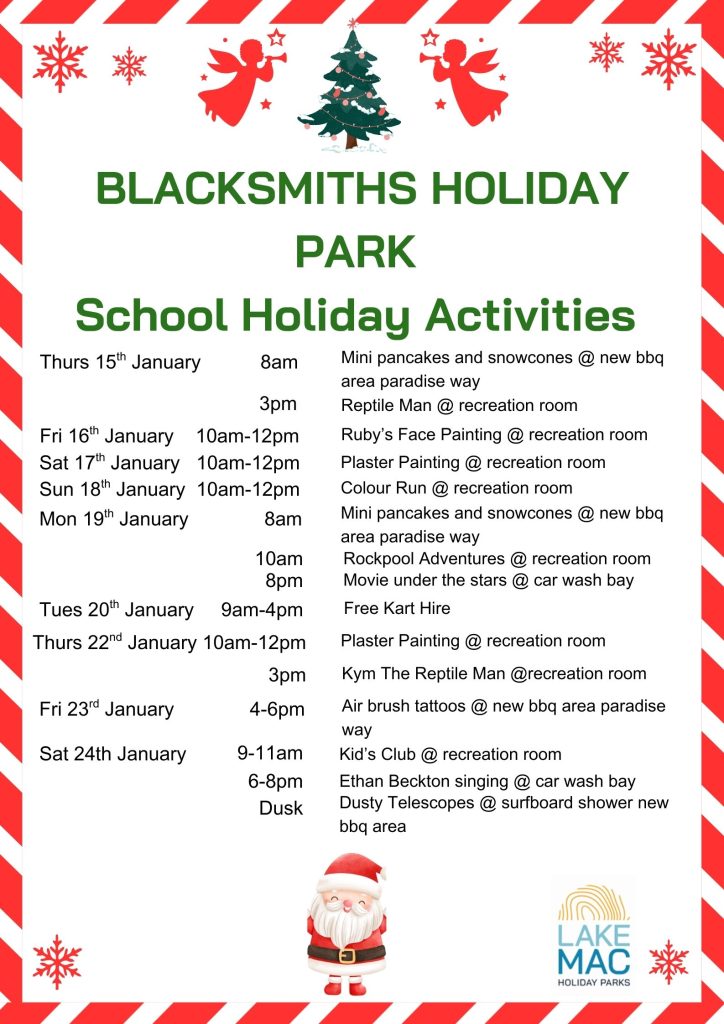 Blacksmiths Beachside Holiday Park Christmas Act 2025