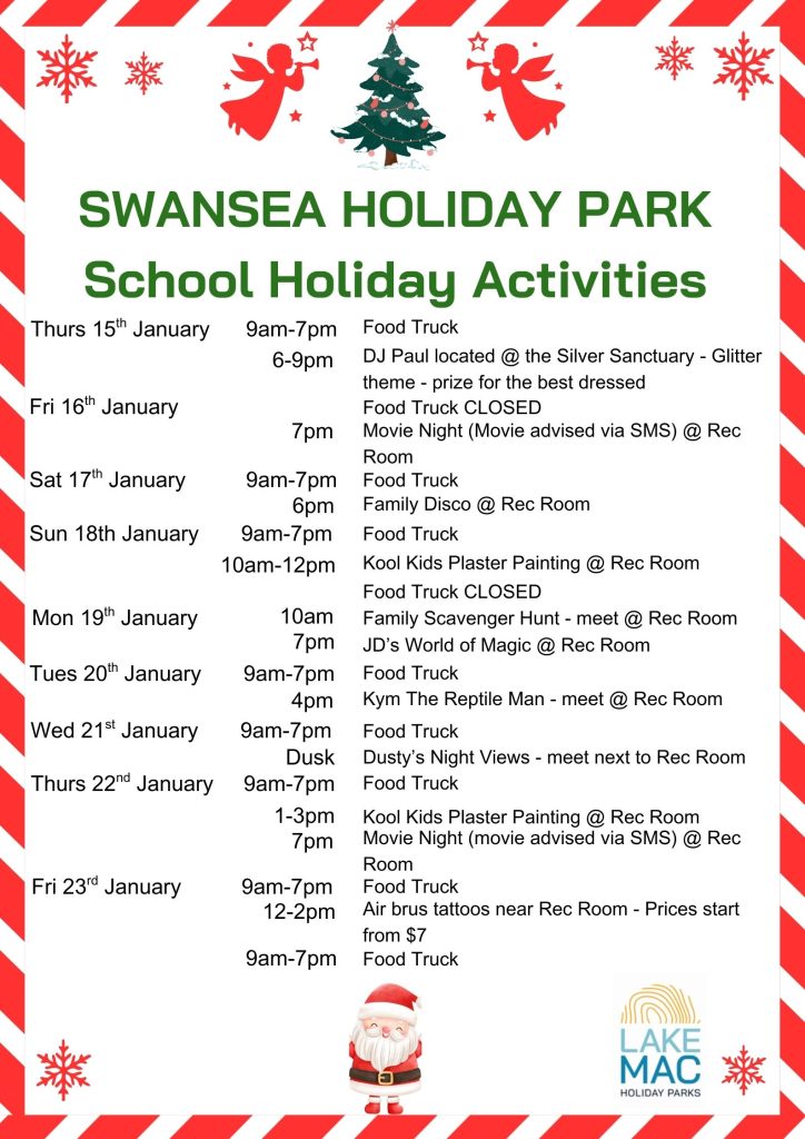 Swansea Lakeside Holiday Park Christmas Activities 2025