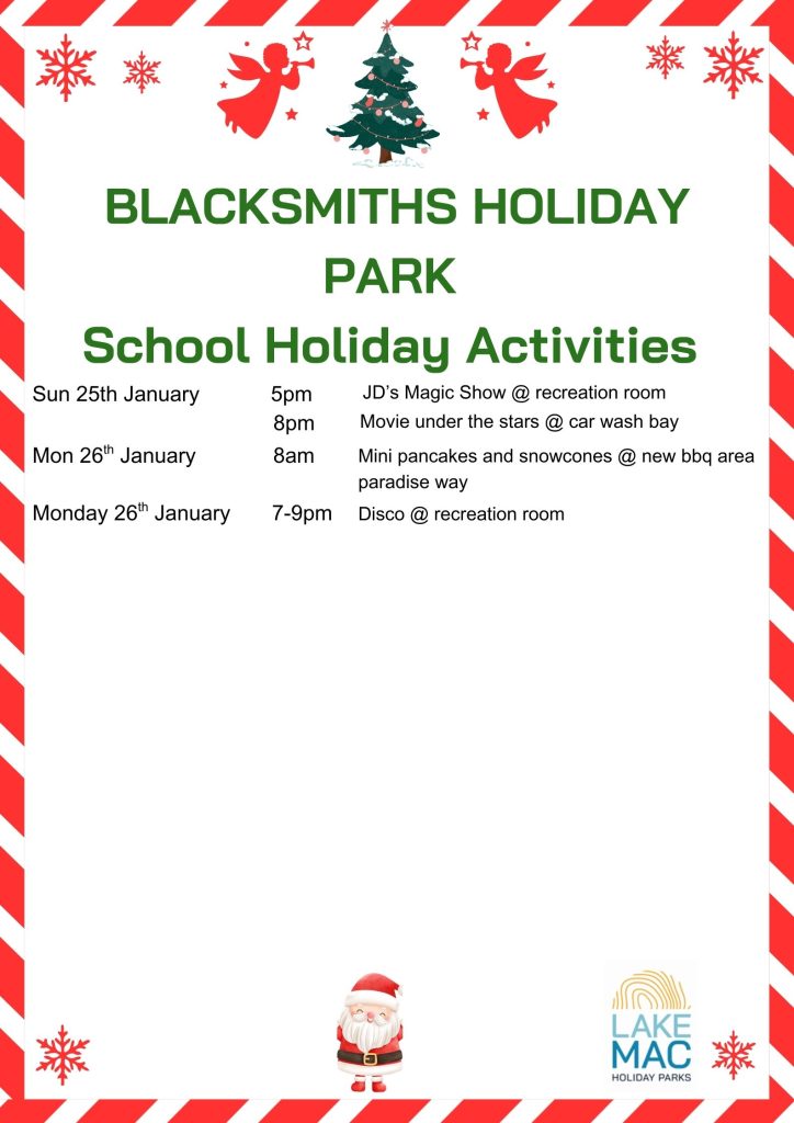 Blacksmiths Beachside Holiday Park Christmas Act 2025