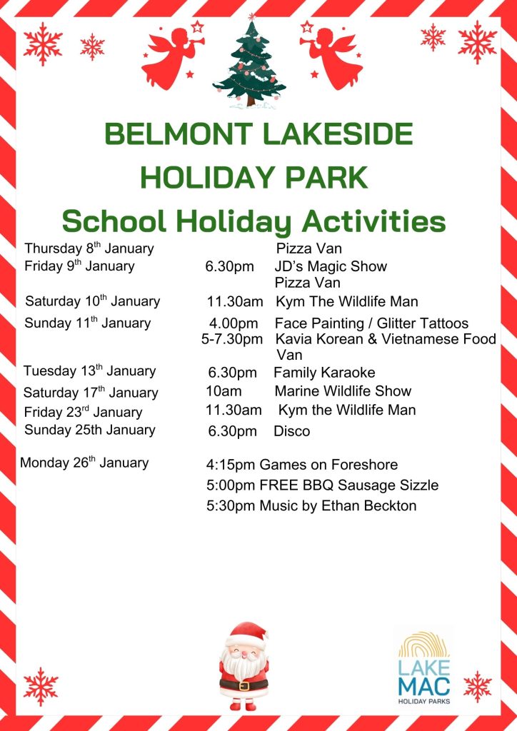 Belmont lakeside Holiday Park Program